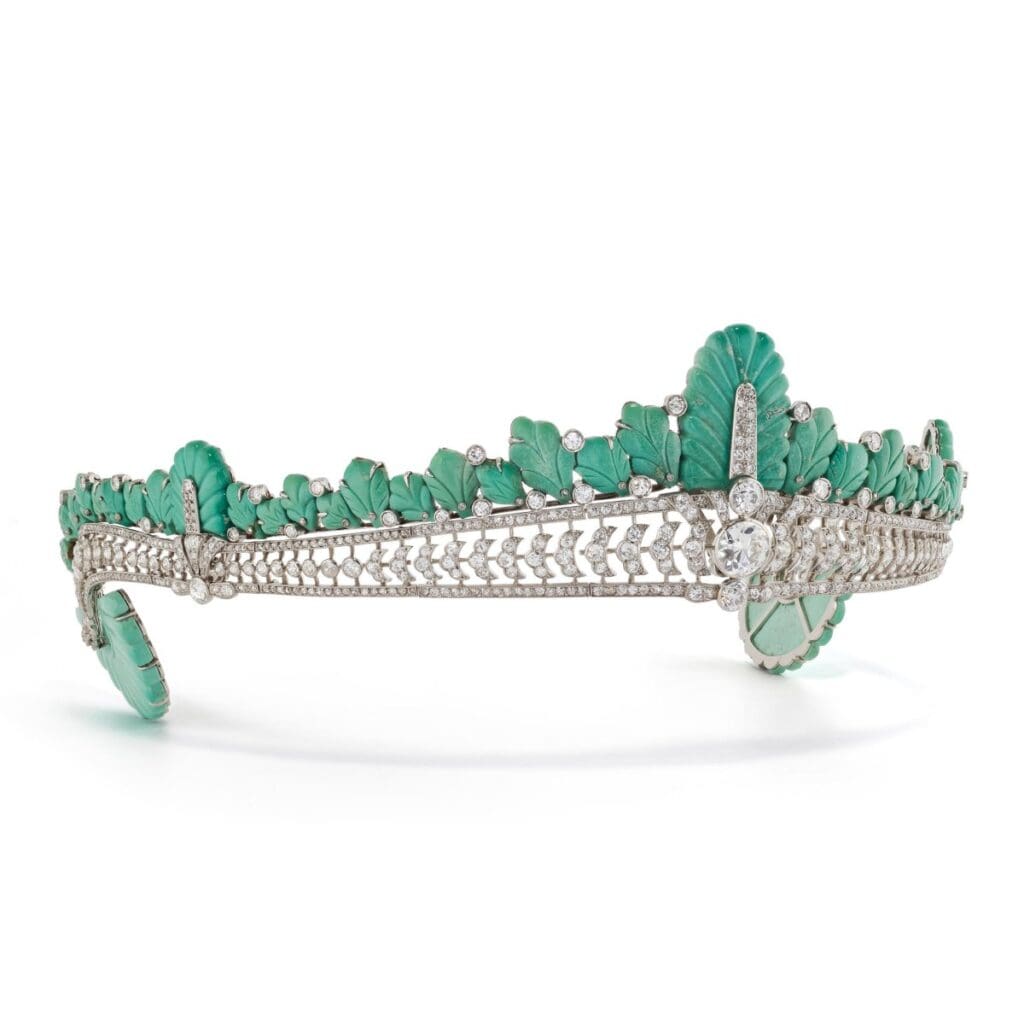 The Astor Tiara. Cartier London, 1930. Lot 101 – Bonhams London Jewels Sale – 5th June 2025. £250,000-300,000. (Credit Bonhams)