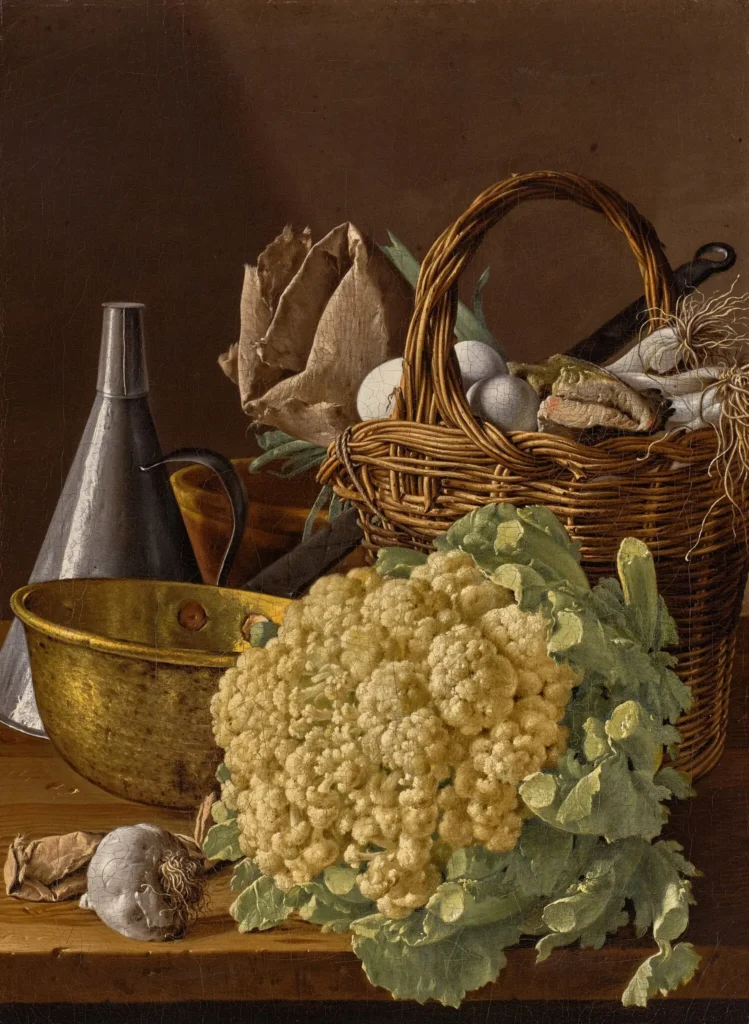 Luis Melendez Still Life with a Cauliflower. Saunders Collection Old Master Sale.
