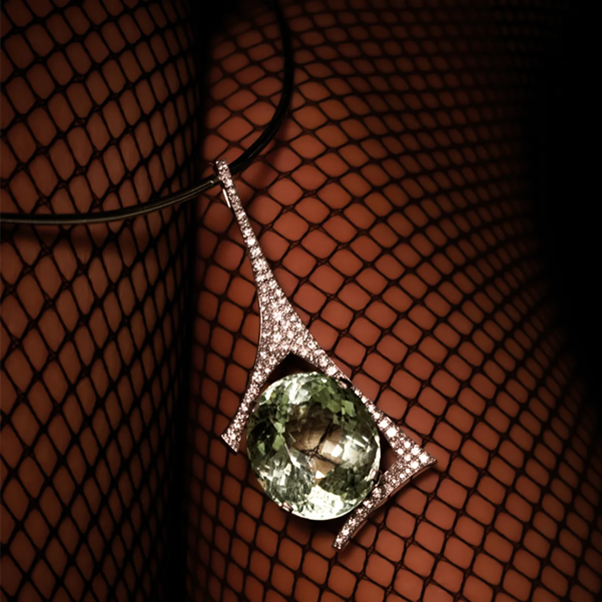 Above: Andrew Grima beryl and diamond necklace, circa 1973