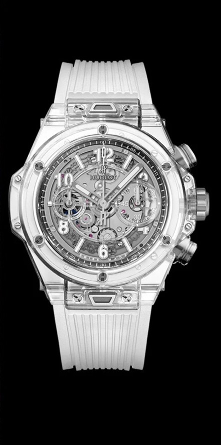 Hublot Big Bang Unico Sapphire wristwatch, limited edition (500) ref. 441.JX.4802.RT. We would look to insure this piece in the region of £62,000.