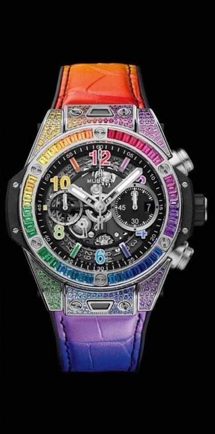 Hublot Big Bang Rainbow Unico Titanium Rainbow wristwatch, ref. 441.NX.1117.LR.0999. We would look to insure this piece in the region of £62,500.