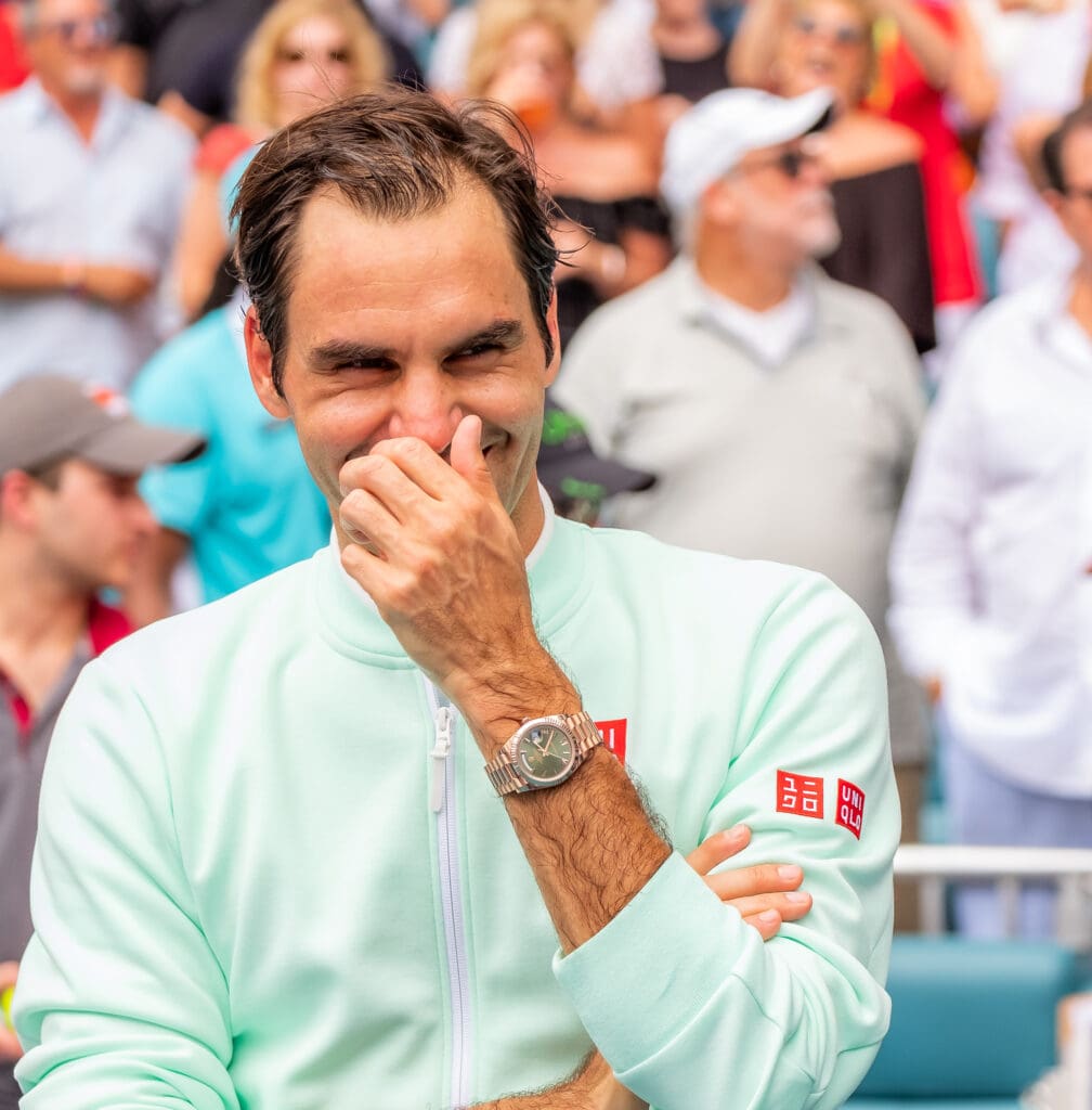 Roger Federer wearing a Rolex